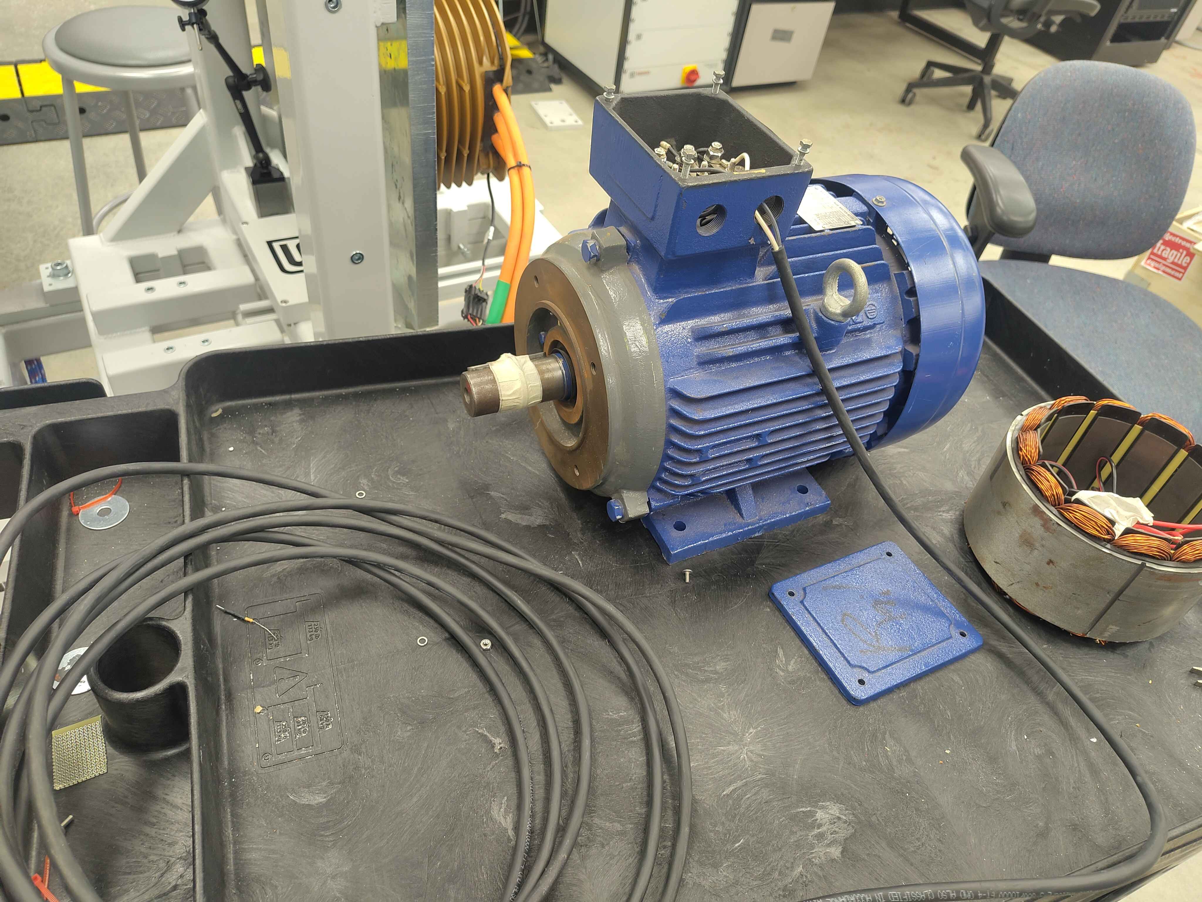 TECO MAX-IE3 motor on the test bench