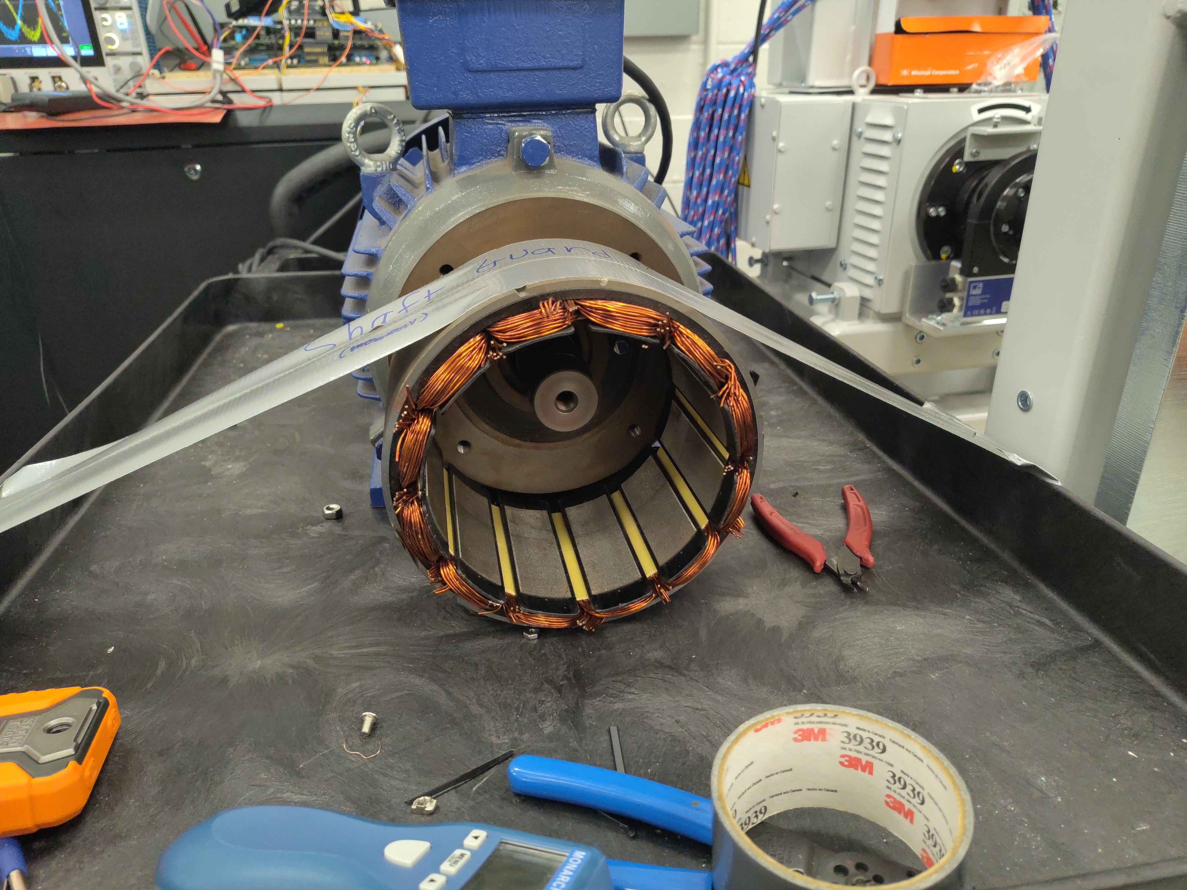 Induction motor stator windings prior to the run
