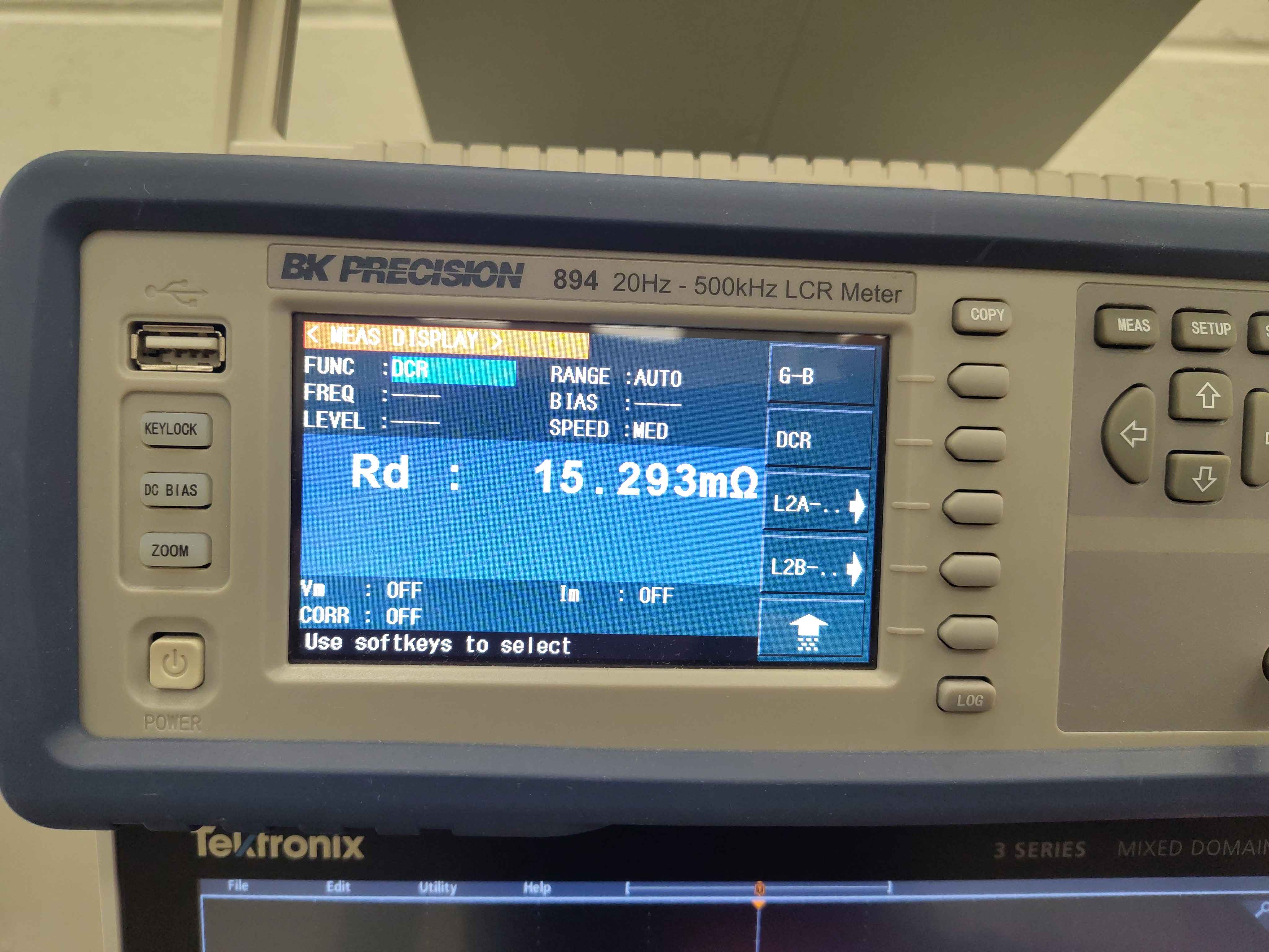 LCR meter DCR reading: Rd = 15.293 mΩ